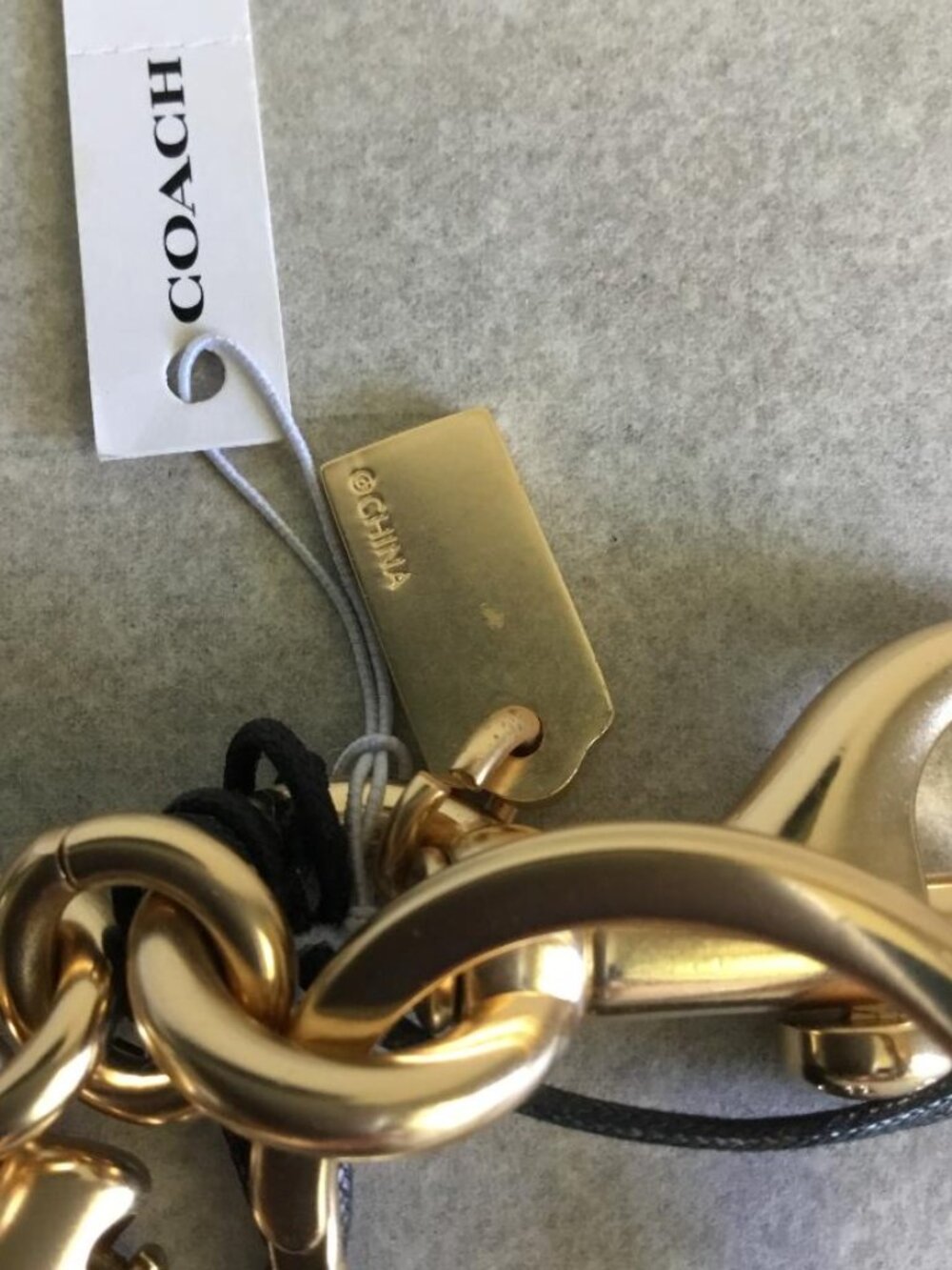 Coach Signature Cs Cherry Keychain Gold Accents RARE, HARD TO FIND! NWT & Dusty - Picture 9 of 10